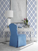 LN21102 Coastal Lattice Riviera Blue Wallpaper Coastal Style Self-Adhesive Vinyl Wall Covering from Lillian August Made in United States