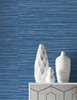 LN20802 Luxe Sisal Coastal Blue Wallpaper Contemporary Style Self-Adhesive Vinyl Wall Covering from Lillian August Made in United States