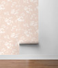 LN30501 Floral Mist Peach Petal Pink Wallpaper Contemporary Style Self-Adhesive Vinyl Wall Covering from Lillian August Made in United States