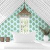 LN20004 Maui Palm Celeste Jade Teal Wallpaper Coastal Style Self-Adhesive Vinyl Wall Covering from Lillian August Made in United States