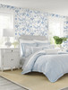 LN21302 Floral Trail Bluestone Blue Wallpaper Traditional Style Self-Adhesive Vinyl Wall Covering from Lillian August Made in United States