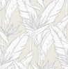 SG11905 Birds of Paradise Pearl Metallic Silver Tropical Style Wallpaper Self-Adhesive Vinyl Wall Covering Stacy Garcia Home Collection by The Sojourn Made in United States