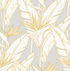 SG11903 Birds of Paradise Metallic Gold Gray Tropical Style Wallpaper Self-Adhesive Vinyl Wall Covering Stacy Garcia Home Collection by The Sojourn Made in United States