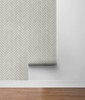 SG11308 Herringbone Inlay Warm Stone Metallic Pearl Gray Contemporary Style Wallpaper Self-Adhesive Vinyl Wall Covering Stacy Garcia Home Collection by The Sojourn Made in United States