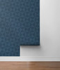 SG11712 Geo Inlay Denim Blue Contemporary Style Wallpaper Self-Adhesive Vinyl Wall Covering Stacy Garcia Home Collection by The Sojourn Made in United States