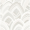 2969-87352 Cabarita White Art Deco Flocked Leaves Wallpaper Glam Style Abstract Theme Non Woven Material Pacifica Collection from A-Street Prints by Brewster Made in Great Britain
