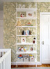4111-63009 Drömma Sage Songbirds and Sunflowers Wallpaper Whimsical Style Unpasted Non Woven Wall Covering Briony Collection from A-Street Prints by Brewster Made in Sweden