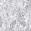 DD139011 Thuy Grey Banana Leaves Wallpaper Tropical Style Unpasted Non Woven Wall Covering Design Department Collection from ESTA Home by Brewster Made in Netherlands