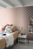DD139229 Lempicka Pink Art Deco Motif Wallpaper Glam Style Unpasted Non Woven Wall Covering Design Department Collection from ESTA Home by Brewster Made in Netherlands