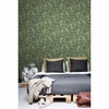 DD139015 Dumott Olive Tropical Leaves Wallpaper Tropical Style Unpasted Non Woven Wall Covering Design Department Collection from ESTA Home by Brewster Made in Netherlands