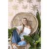 DD139164 Taj Blush Palm Trees Wallpaper Tropical Style Unpasted Non Woven Wall Covering Design Department Collection from ESTA Home by Brewster Made in Netherlands