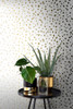 DD139133 Confetti Gold Terrazzo Wallpaper Whimsical Style Unpasted Non Woven Wall Covering Design Department Collection from ESTA Home by Brewster Made in Netherlands