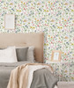 PR11901 Wildflowers Prepasted Multicolored Wallpaper Contemporary Style Prepasted Paper (Coated) Wall Covering by Prepasted Online from Seabrook Designs