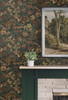 PR11708 Bird Floral Prepasted Mahogany Graphite Brown Wallpaper Vintage Style Prepasted Paper (Coated) Wall Covering by Prepasted Online from Seabrook Designs