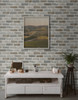 PR10500 Washed Faux Brick Prepasted Neutral Gray Wallpaper Industrial Style Prepasted Paper (Coated) Wall Covering by Prepasted Online from Seabrook Designs