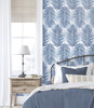 PR10702 Paradise Palm Prepasted Coastal Blue Wallpaper Coastal Style Prepasted Paper (Coated) Wall Covering by Prepasted Online from Seabrook Designs