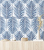 PR10702 Paradise Palm Prepasted Coastal Blue Wallpaper Coastal Style Prepasted Paper (Coated) Wall Covering by Prepasted Online from Seabrook Designs