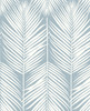 PR11402 Palm Silhouette Prepasted Light Blue Wallpaper Coastal Style Prepasted Paper (Coated) Wall Covering by Prepasted Online from Seabrook Designs