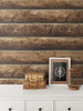 PR10900 Faux Log Cabin Prepasted Walnut Brown Wallpaper Rustic Style Prepasted Paper (Coated) Wall Covering by Prepasted Online from Seabrook Designs