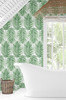 PR10704 Paradise Palm Prepasted Greenery Green Wallpaper Coastal Style Prepasted Paper (Coated) Wall Covering by Prepasted Online from Seabrook Designs