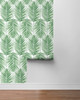 PR10704 Paradise Palm Prepasted Greenery Green Wallpaper Coastal Style Prepasted Paper (Coated) Wall Covering by Prepasted Online from Seabrook Designs