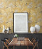 AS20406 Bird Garden Ochre Yellow Wallpaper Traditional Style Peel & Stick Vinyl Wall Coverings from Arthouse by NextWall Made in United States