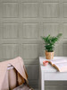 AS20305 Washed Faux Panel Warm Pewter Gray Wallpaper Rustic Style Peel & Stick Vinyl Wall Coverings from Arthouse by NextWall Made in United States