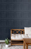 AS20302 Washed Faux Panel Navy Blue Wallpaper Rustic Style Peel & Stick Vinyl Wall Coverings from Arthouse by NextWall Made in United States