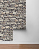 AS20105 Cornish Faux Stone Natura Brown Wallpaper Rustic Style Peel & Stick Vinyl Wall Coverings from Arthouse by NextWall Made in United States
