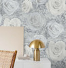 AS20008 Reverie Gray Off White Wallpaper Traditional Style Peel & Stick Vinyl Wall Coverings from Arthouse by NextWall Made in United States