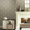 KT2195 Fleur De Lis Glint Brown Cream Botanical Theme Unpasted Non Woven Wallpaper from Ronald Reddings 24 Karat Made in United States
