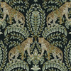 KT2205 Jungle Leopard Black Green Brown Modern Theme Unpasted Non Woven Wallpaper from Ronald Reddings 24 Karat Made in United States
