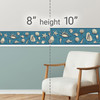 GB10022g8 Seashells On Waves Nautical Peel and Stick Wallpaper Border 8inX15ft Dark Blue Gray