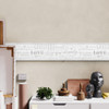 GB4034g8 Distressed Wood Peel and Stick Wallpaper Border Farmhouse Values Typography Inspirational Words 8inX15ft Soft Off White Cream