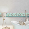 GB10024 Seashells On Waves Nautical Peel and Stick Wallpaper Border 10in x 15ft Light Teal Blue Gray