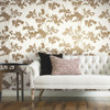 BL1806 Lunaria Silhouette Off White Gold Botanical Theme Unpasted Non Woven Wallpaper from Blooms Second Edition Resource Library