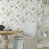 BL1793 Dream Blossom White & Green Floral Theme Unpasted Non Woven Wallpaper from Blooms Second Edition Resource Library