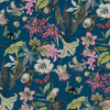BL1723 Butterfly House Navy Blue Green Animals & Insects Theme Unpasted Non Woven Wallpaper from Blooms Second Edition Resource Library