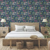 BL1723 Butterfly House Navy Blue Green Animals & Insects Theme Unpasted Non Woven Wallpaper from Blooms Second Edition Resource Library