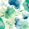 BL1774 Watercolor Bouquet Blue Green Floral Theme Unpasted Non Woven Wallpaper from Blooms Second Edition Resource Library