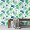 BL1774 Watercolor Bouquet Blue Green Floral Theme Unpasted Non Woven Wallpaper from Blooms Second Edition Resource Library