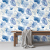 BL1773 Watercolor Bouquet Cobalt Floral Theme Unpasted Non Woven Wallpaper from Blooms Second Edition Resource Library