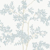 BL1802 Lunaria Silhouette Off White Cloud Blue Botanical Theme Unpasted Non Woven Wallpaper from Blooms Second Edition Resource Library