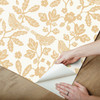 PSW1439RL Sparrow & Oak Ochre Yellow Gray Botanical Theme Peel & Stick Wallpaper from Erin & Ben Co. Premium Peel + Stick Made in United States