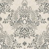 PSW1433RL Cottontail Toile Linen Charcoal Black Gray Botanical Theme Peel & Stick Wallpaper from Erin & Ben Co. Premium Peel + Stick Made in United States