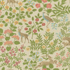 PSW1436RL Woodland Floral Linen Green Gray Botanical Theme Peel & Stick Wallpaper from Erin & Ben Co. Premium Peel + Stick Made in United States