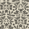 PSW1442RL Sparrow & Oak Linen Charcoal Black Gray Botanical Theme Peel & Stick Wallpaper from Erin & Ben Co. Premium Peel + Stick Made in United States
