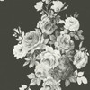PSW1156RL Tea Rose Black Off White Floral Theme Wallpaper from York Premium Peel & Stick Magnolia Home Made in United States