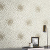 MD7103 Petite Leaves Cream Gold Botanical Theme Unpasted  Raised Foil on Non-Woven Wallpaper from Antonina Vella Modern Metals Second Edition