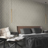 MD7133 Harlowe Warm Gray Gold Geometric Theme Unpasted  Raised Foil on Non-Woven Wallpaper from Antonina Vella Modern Metals Second Edition
